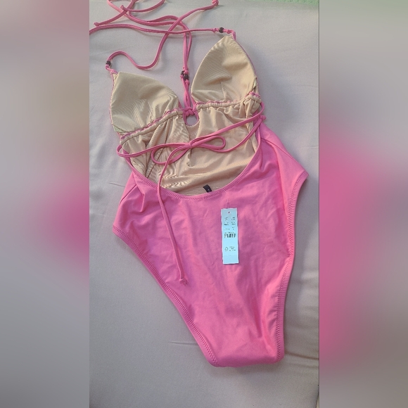 NWT J. Crew Beaded Pink One-Piece Swimsuit Size 6 - Picture 3 of 6